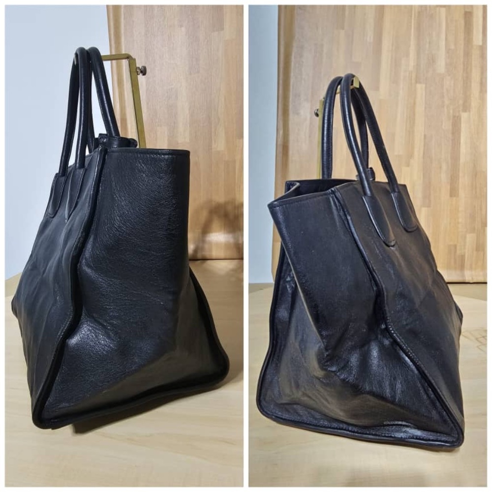 Authentic PRADA Vitello Daino Shopping Tote & Front Pocket Nero Black - Picture 11 of 15
